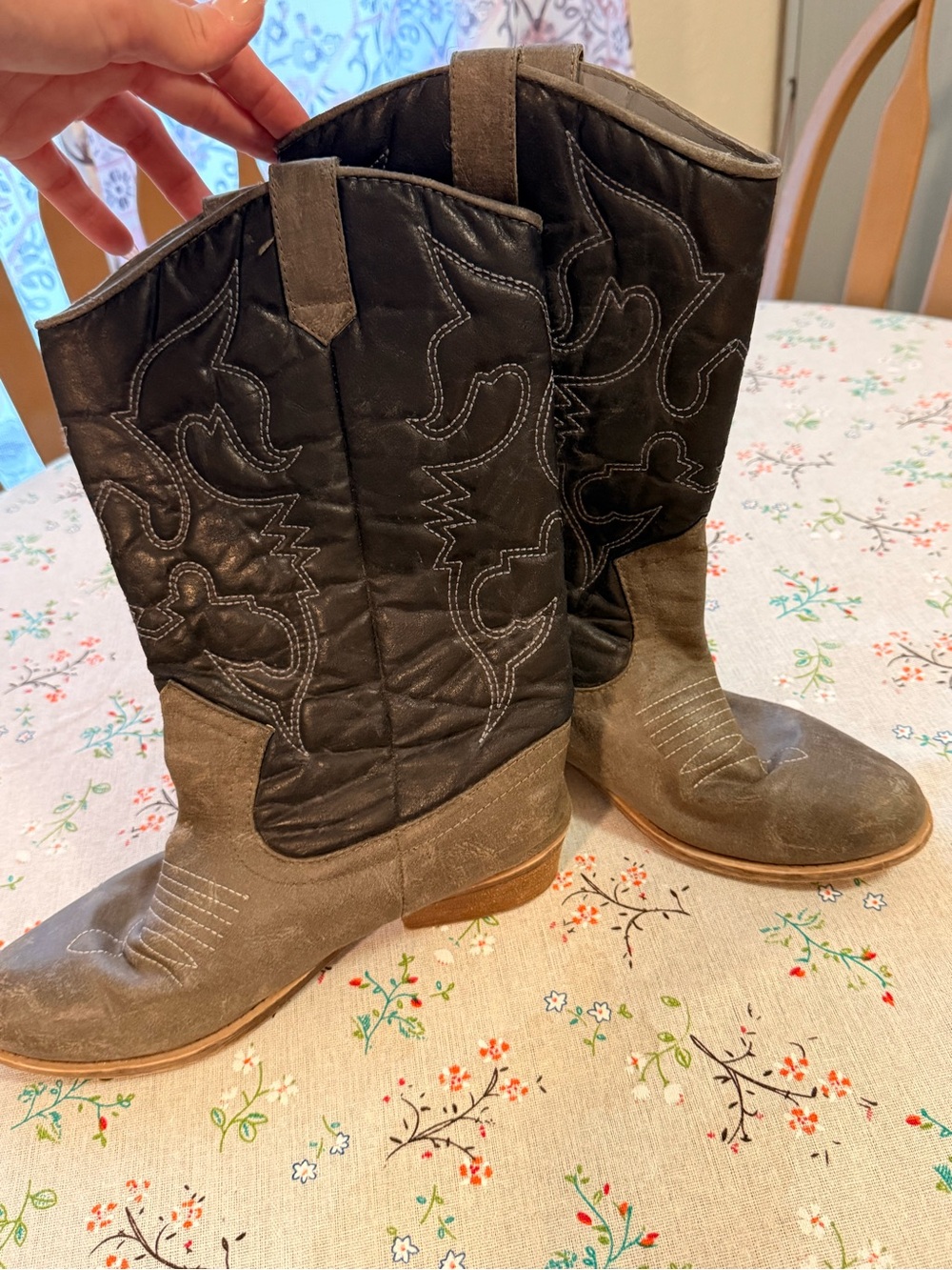 Rue21 Two-Tone Black and Brown Western Heeled Boots